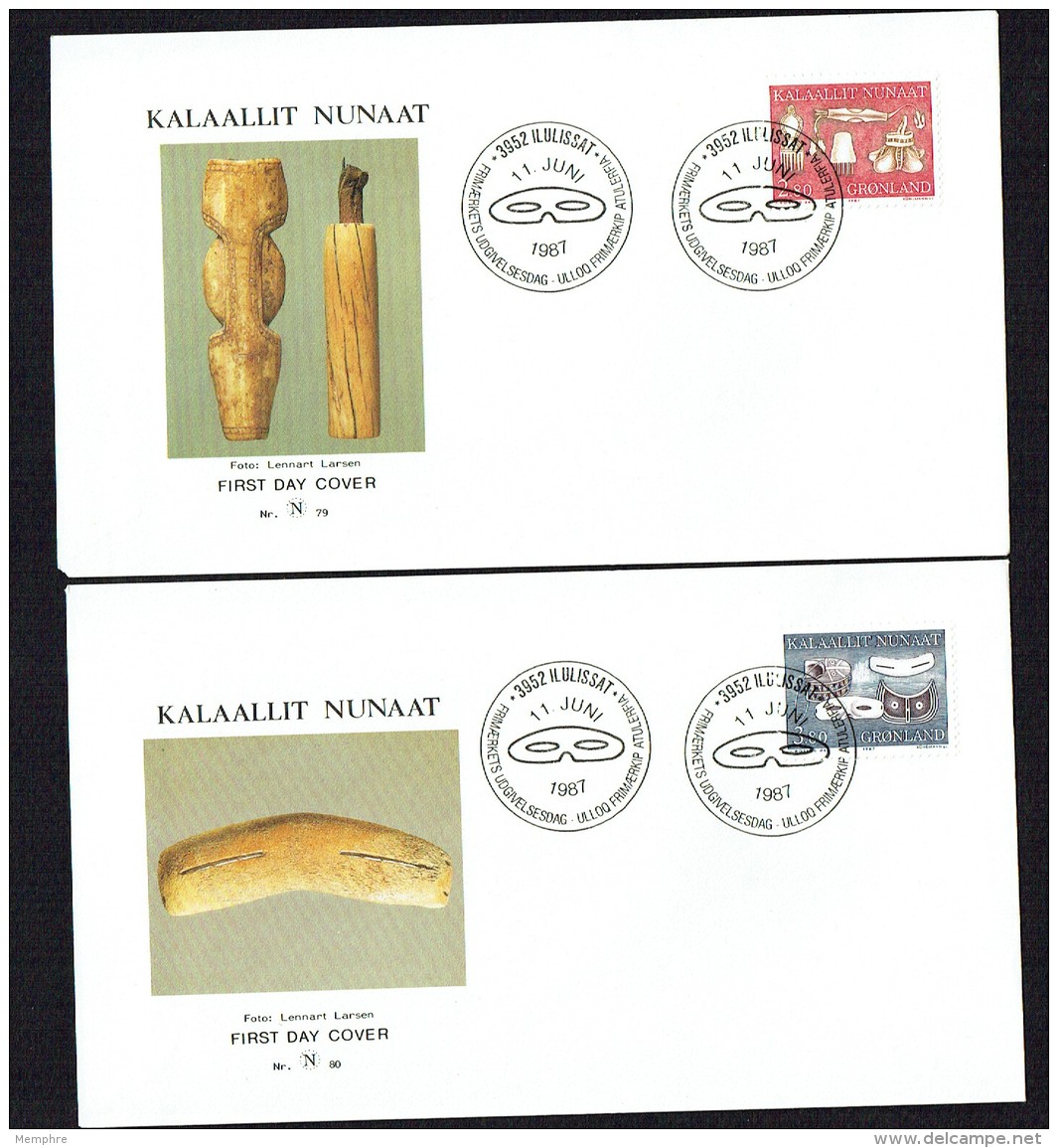 1987  Inuit Artefacts  Sewing Needles, Masks  MiNr 174-5 - FDC