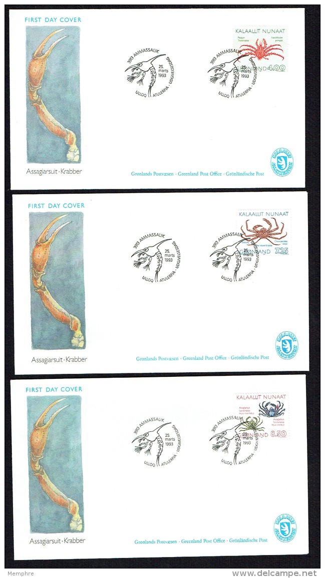 1993  Crabs 3 Different MiNr 231-3 - FDC