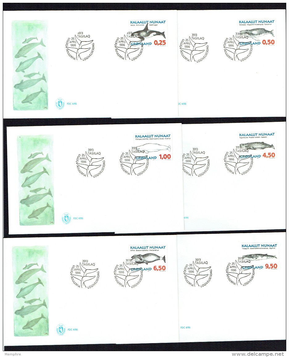 1996  Whales Set Of 6  MiNr  287-292 - FDC