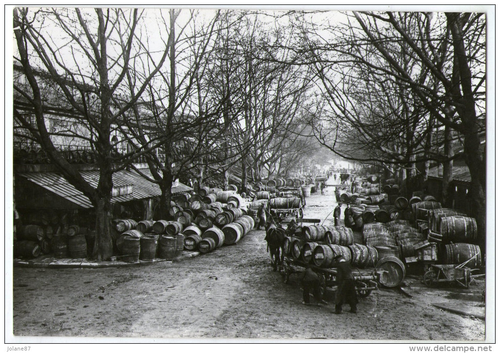 CPM  PARIS 1900   BELLE REPRODUCTION     LA HALLE AU VIN      TONNEAUX BARRIQUES - Halles