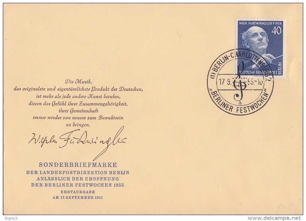 Berlin Brief EF Minr.128 ESST Berlin 17.9.55 FDC - Briefe U. Dokumente