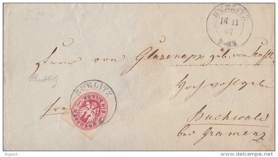 Preussen Brief EF Minr.16 K2 Bublitz 18.11.1867 - Sonstige & Ohne Zuordnung