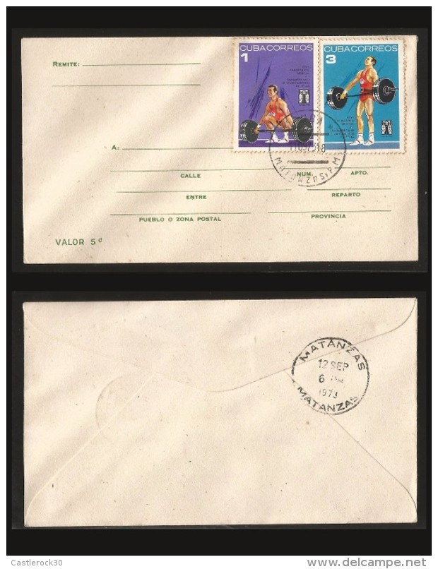 B)1973 CUBA,  SPORT, 27TH   WORLD 1ST  PAN AMERICAN WEIGHTLIFTING   CHAMPIONSHIP:  VARIOUS WEIGHTLIFTING POSITION - Unused Stamps