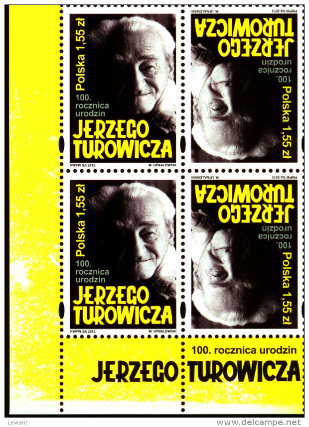 2012.12.10. Jerzy Turowicz - Was A Leading Polish Catholic Journalist - MNH Tete Beche X 2 - Ungebraucht
