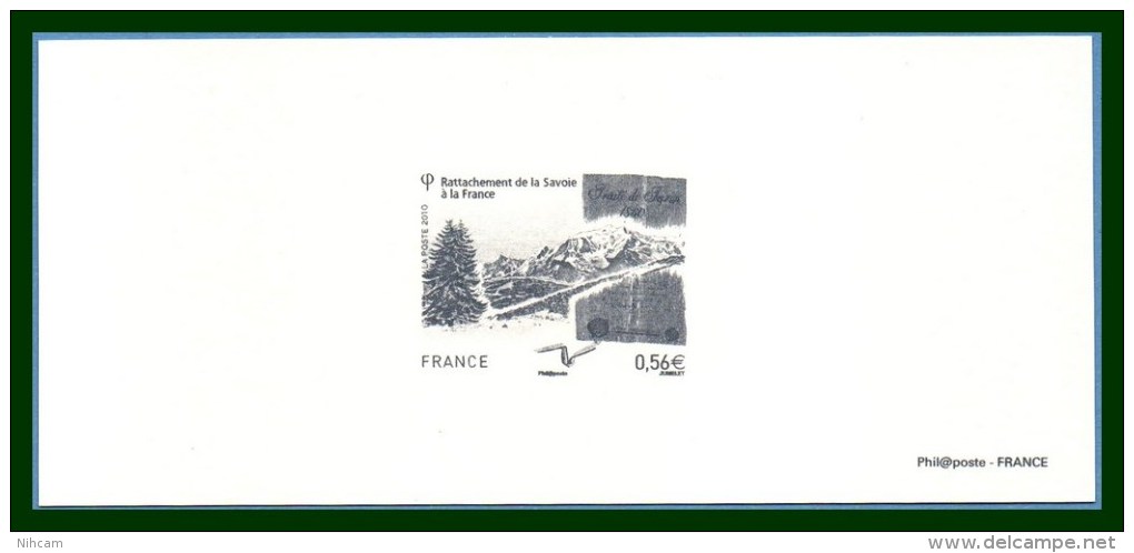 GRAVURE 4441 Rattachement De La Savoie à La France 2010 - Documentos Del Correo