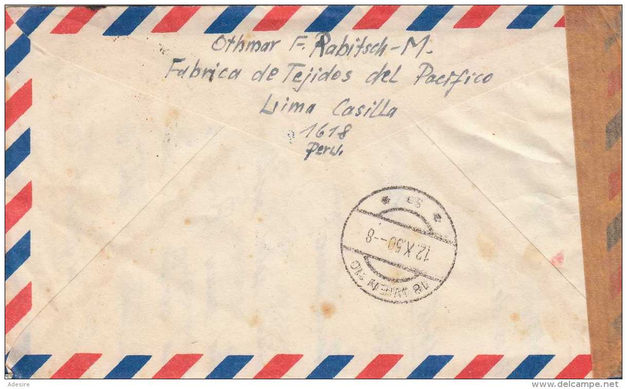 PERU 1947 - 2 Fach Frankierung Auf LP-Zensurbrief Gel.von Lima > Wien - Peru