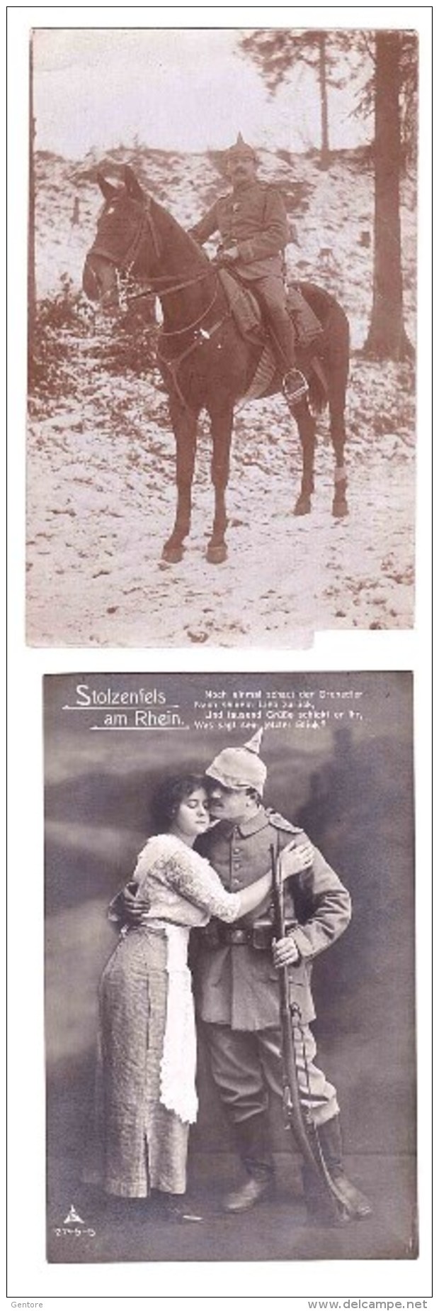 ORIGINAL PHOTO   Of German Soldier  And Postcard - 1914-18