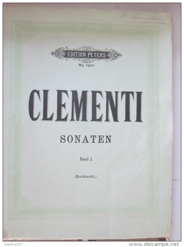 CLEMENTI  Sonaten  Band 1  Edition Peters  146a  SONATEN   Partition Piano - Streichinstrumente