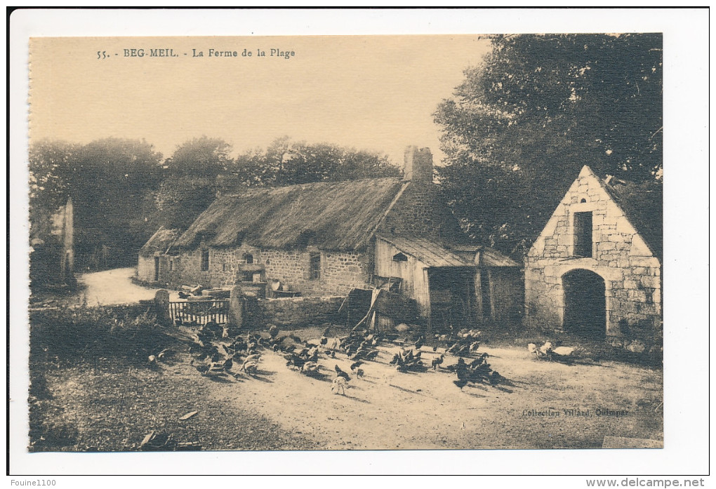 Carte De  Beg Meil   La Ferme De La Plage    ( Recto Verso ) - Beg Meil