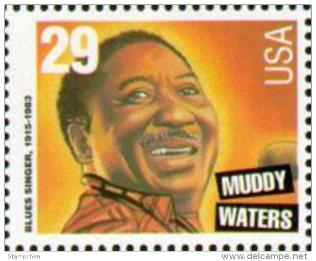 1994 USA Jazz Singer -Muddy Waters Stamp Sc#2855 Famous Music Star - Other & Unclassified