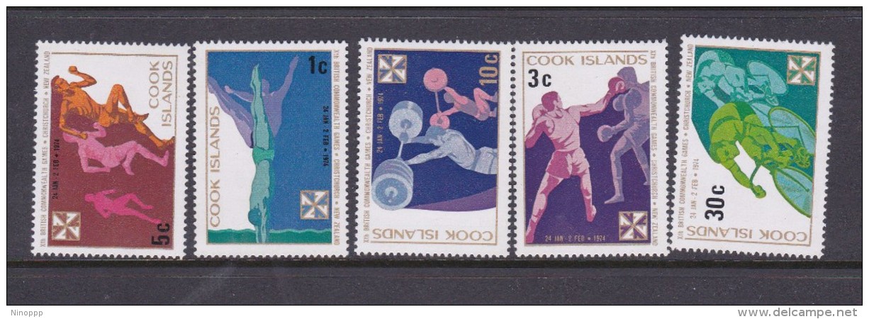 Cook Islands SG 455-59 1974 Commonwealth Games MNH - Cook