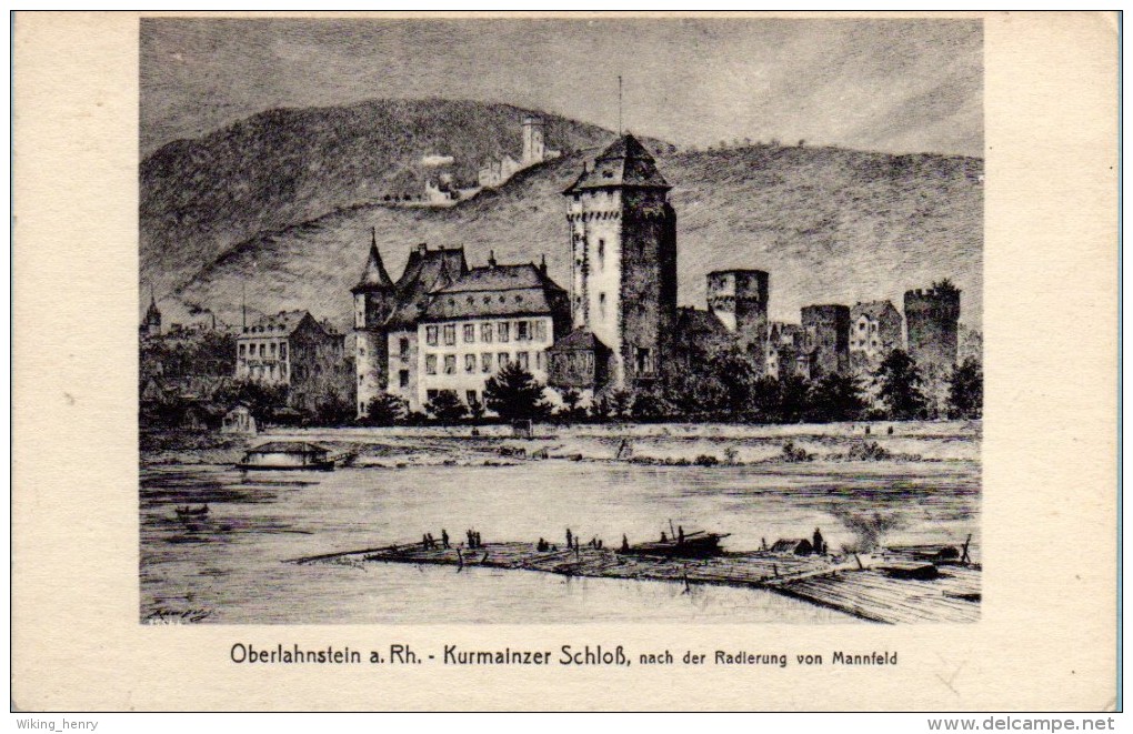 Lahnstein Oberlahnstein - S/w Kurmainzer Schloß - Lahnstein