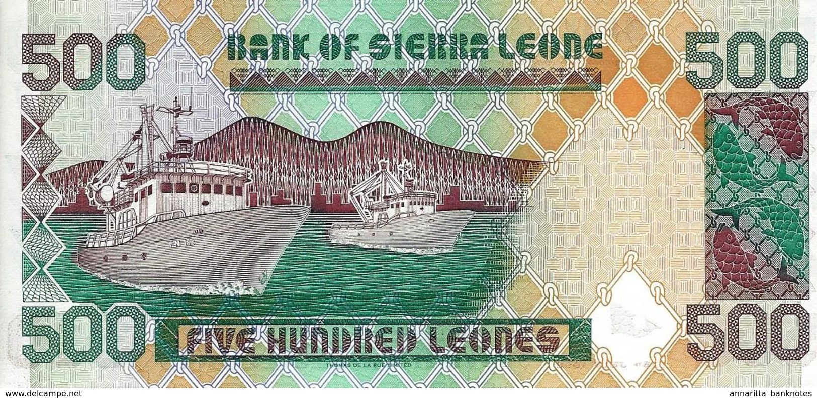 Sierra Leone (BSL) 500 Leones 1998 UNC Cat No. P-23b / SL117b - Sierra Leone