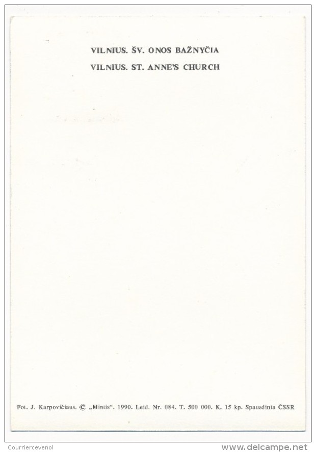 LITUANIE - 6 Cartes Maximum ou commémoratives - 1991