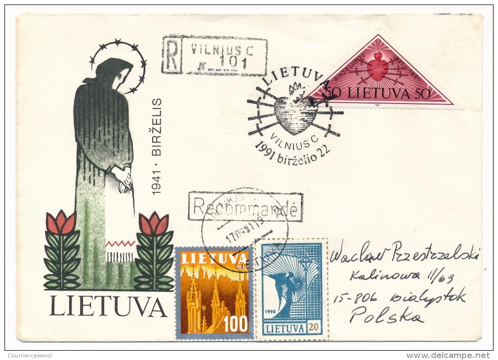 LITUANIE - 5 Enveloppes Avec Timbres Triangulaires - 1992 - "1941 Birzelis" - Litauen
