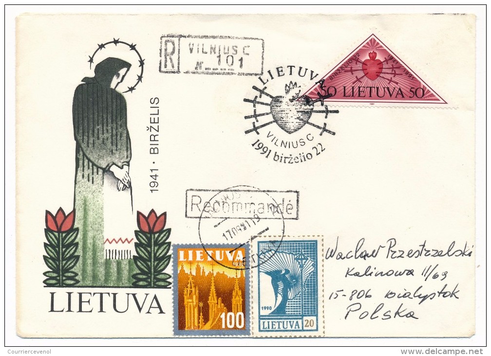 LITUANIE - 5 Enveloppes Avec Timbres Triangulaires - 1992 - "1941 Birzelis" - Lithuania