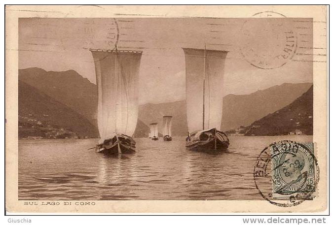 (C).Barche A Vela Sul Lago Di Como.F.to Piccolo.Viaggiata (c16) - Altri & Non Classificati