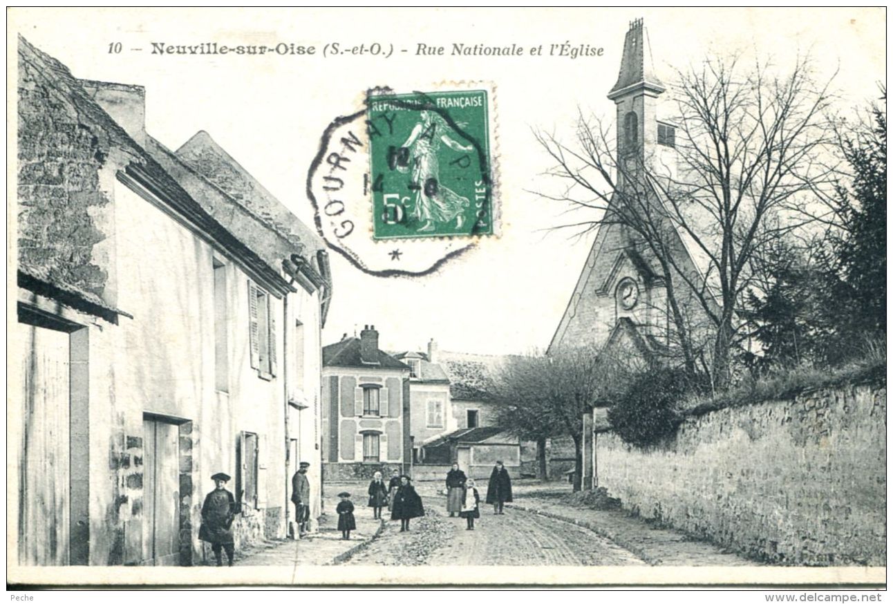 N°49918 -cpa Neuville Sur Oise -rue Nationale Et L'église- - Neuville-sur-Oise