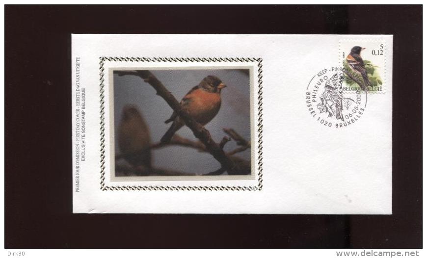 Belgie Andre Buzin Birds FDC SILK Zijde RR 2921 Brussel - 1985-.. Oiseaux (Buzin)