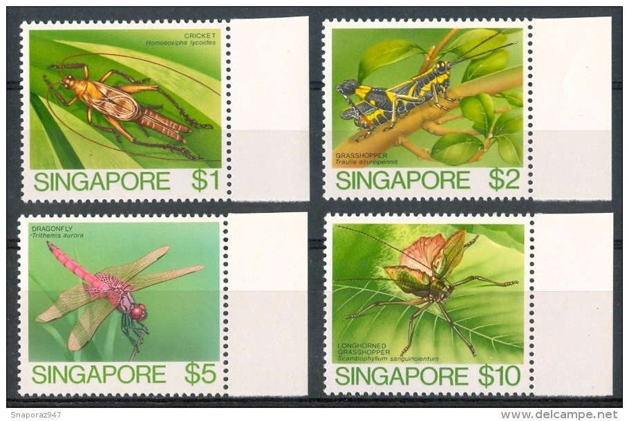 1985 Singapore Insetti Insects Insectes End Of Series Stamps MNH** Excellent Quality -Fiog80 - Singapore (1959-...)