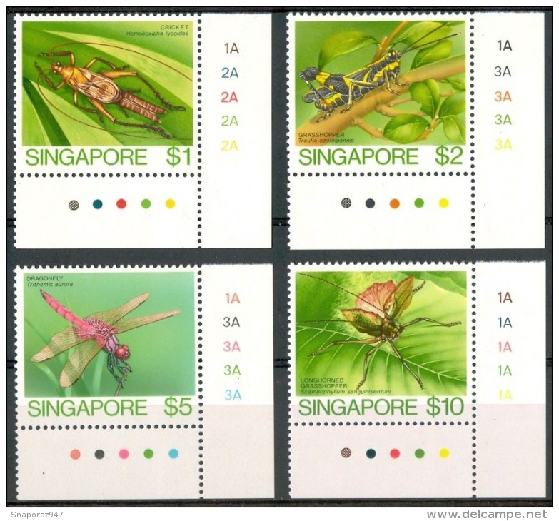 1985 Singapore Insetti Insects Insectes End Of Series Stamps MNH** Excellent Quality -Fiog80 - Singapore (1959-...)