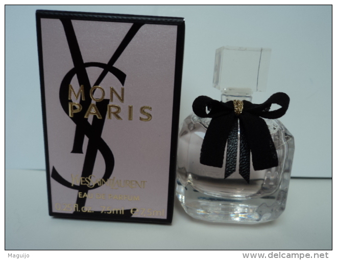 YVES SAINT LAURENT " MON PARIS" MINI EDP 7,5 ML  LIRE ET VOIR ! - Miniatures Femmes (avec Boite)