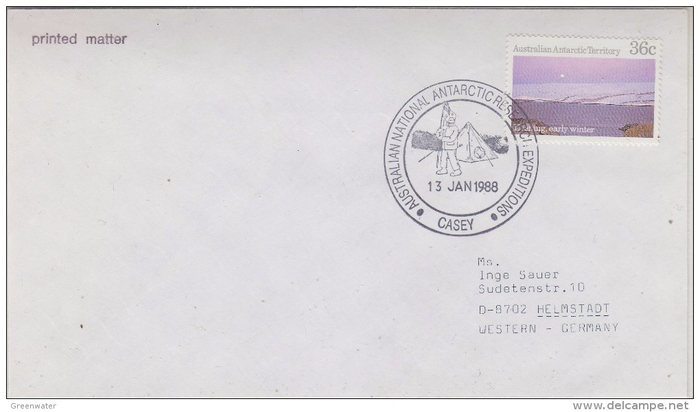 AAT Casey 1988 Cover Ca 13 Jan 1988 (30650) - Cartas & Documentos