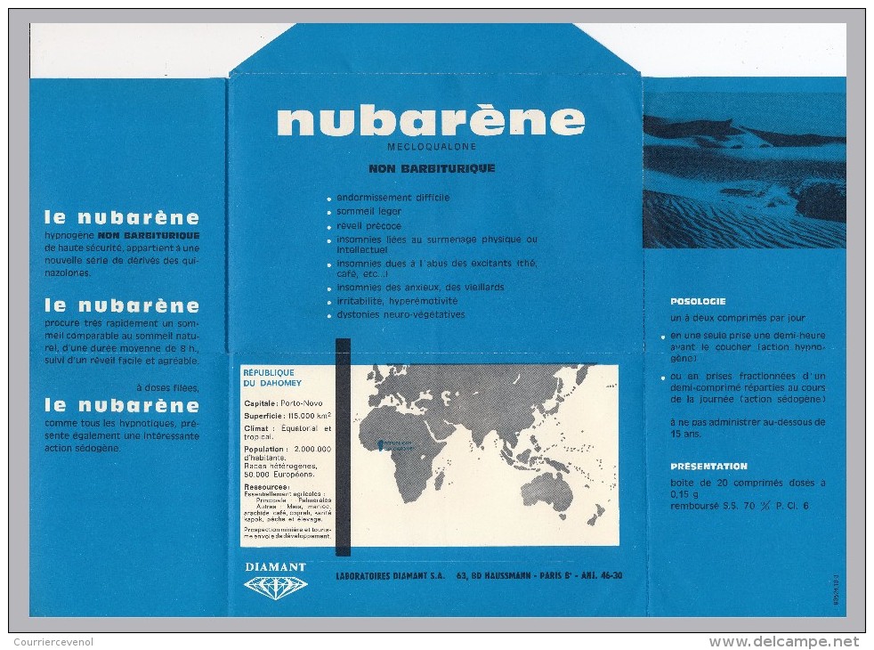 DAHOMEY - Publicité NUBARENE (formant Enveloppe) Affranchissement Composé - 1964 - Pour France - Benin – Dahomey (1960-...)