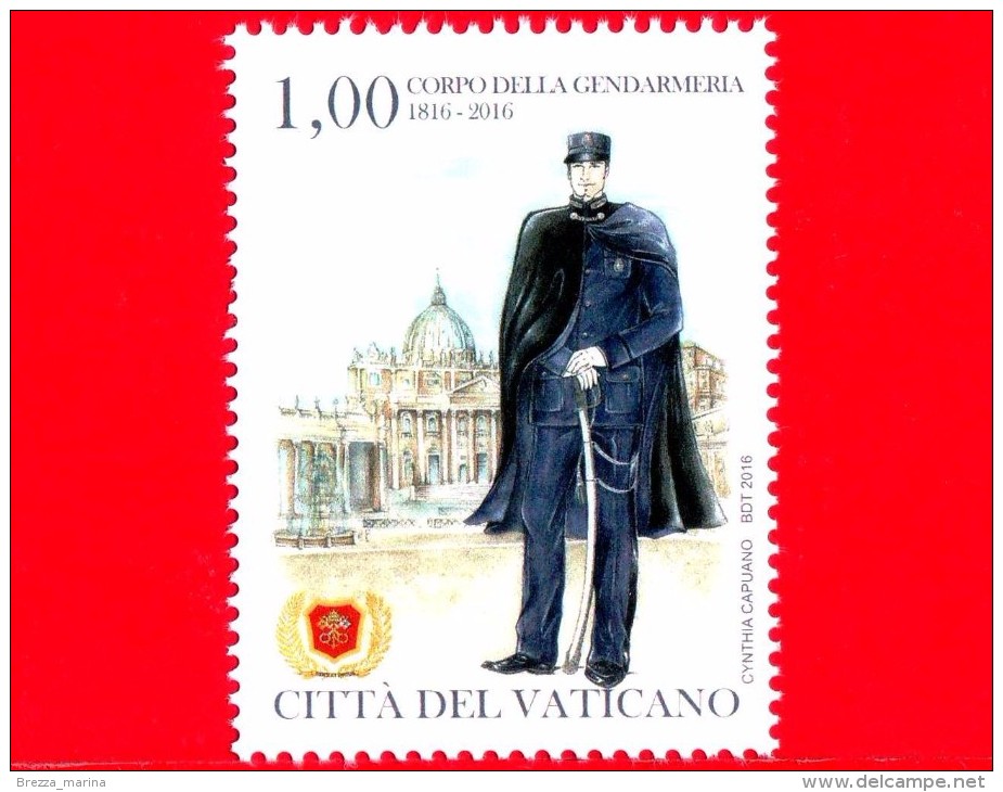 Nuovo - MNH - VATICANO - 2016 - 200 Anni Della Gendarmeria Del Vaticano - Gendarme In Uniforme - 1.00 € - Unused Stamps