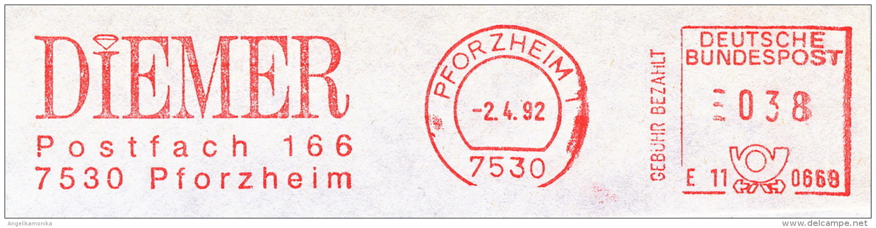 Freistempel 1950 Diemer Diamant - Machines à Affranchir (EMA)