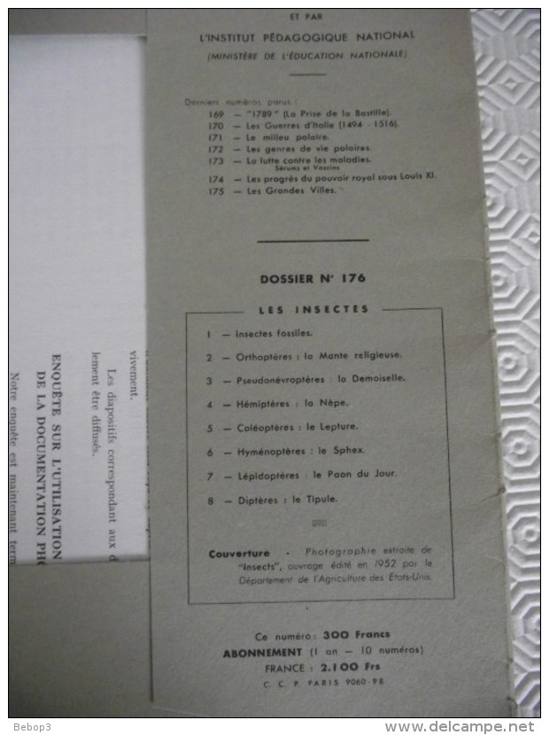 La Documentation Photographique N°176 – Les Insectes – Dossier Du Mois De Juin 1957 - Sciences