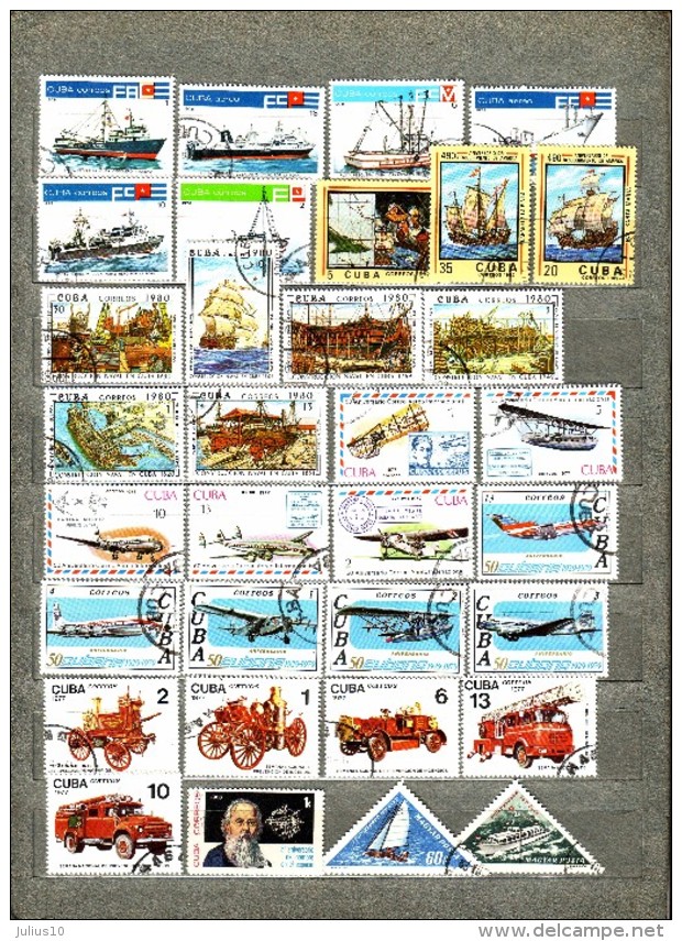 CUBA Transport Airplanes Ships Cars Nice Used Different Stamps Lot #6066 - Kilowaar (max. 999 Zegels)