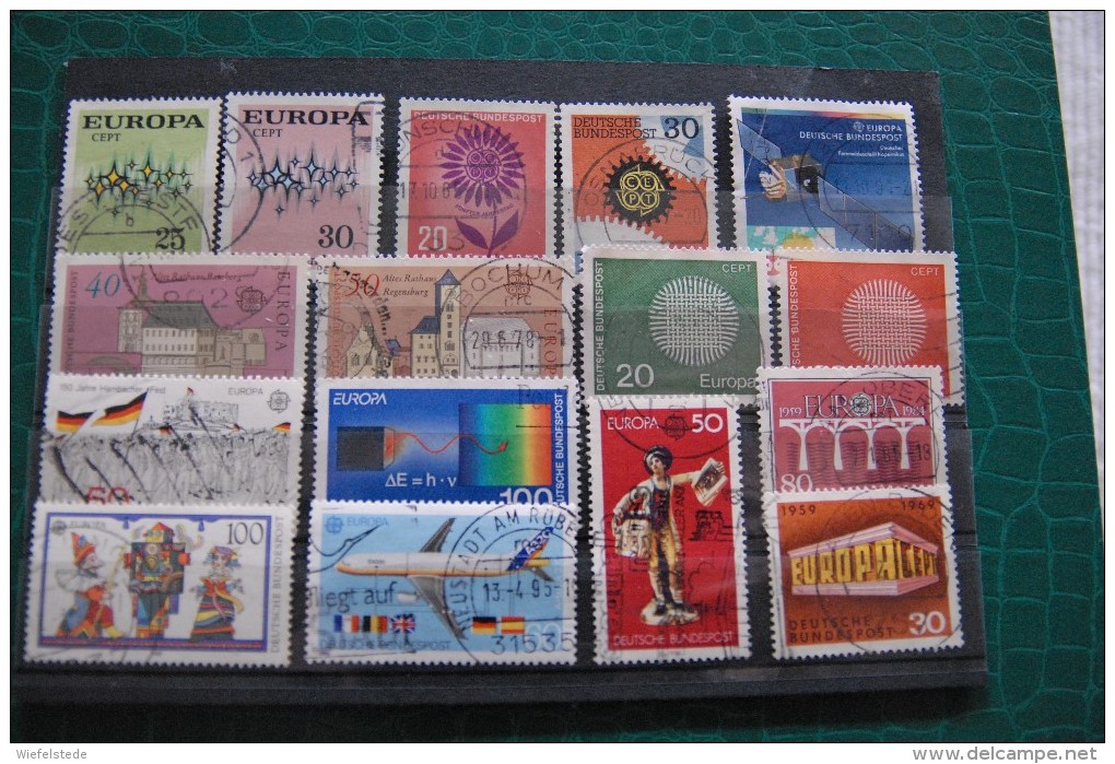 B088 - CEPT - EUROPE EUROPA Used 16 Different Stamps Germany - Cancellations: Soest, Osnabrück, Bochum... - Collections