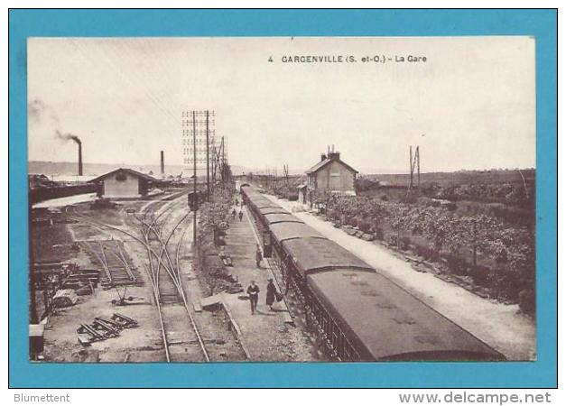 CPSM 4 - Chemin De Fer La Gare De GARGENVILLE 78 - Gargenville