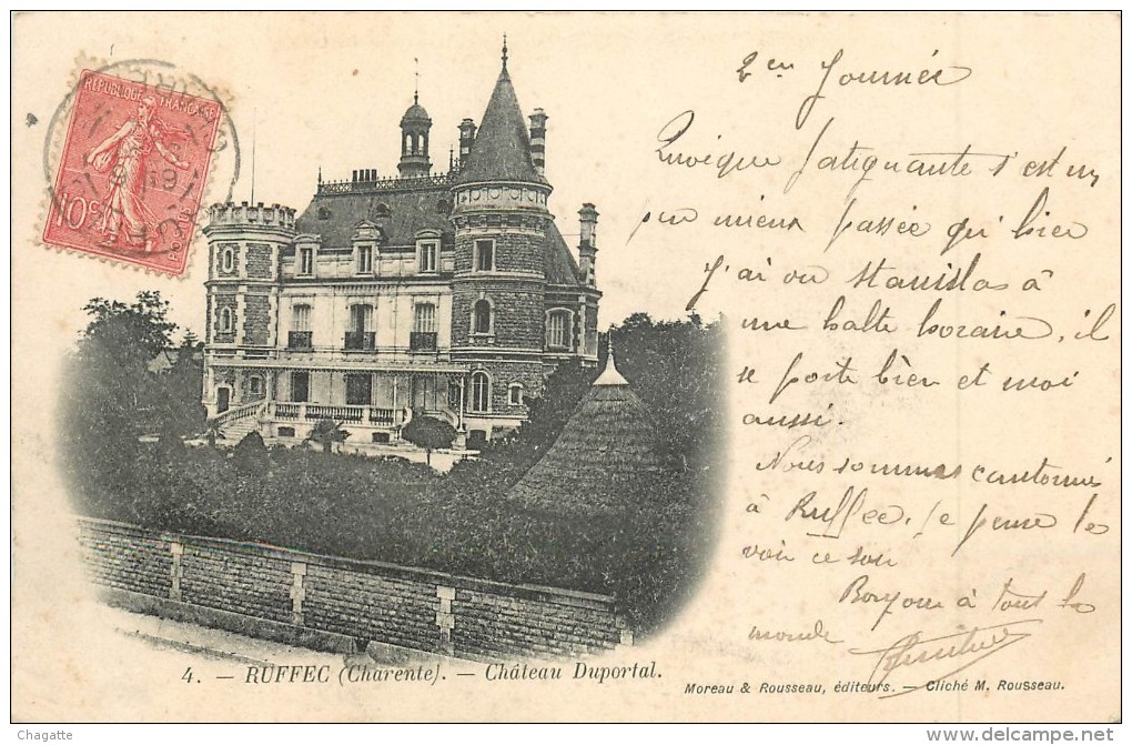 Cpa, Carte Nuage, 1 Edition, Chateau Duportal - Ruffec