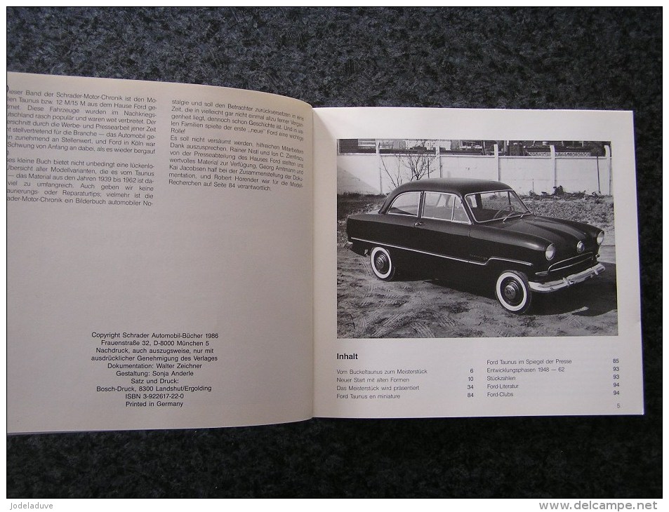 FORD TAUNUS 12M 15M 1952 1962 Schrader Motor Chronik Automobil Automobile Vintage Car - Catalogi