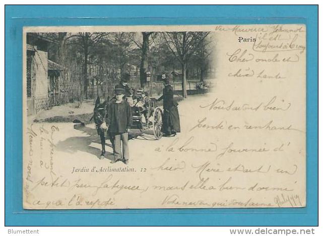 CPA 12 - Voiture à âne Jardin D´Acclimatation PARIS XVIème - Paris (16)