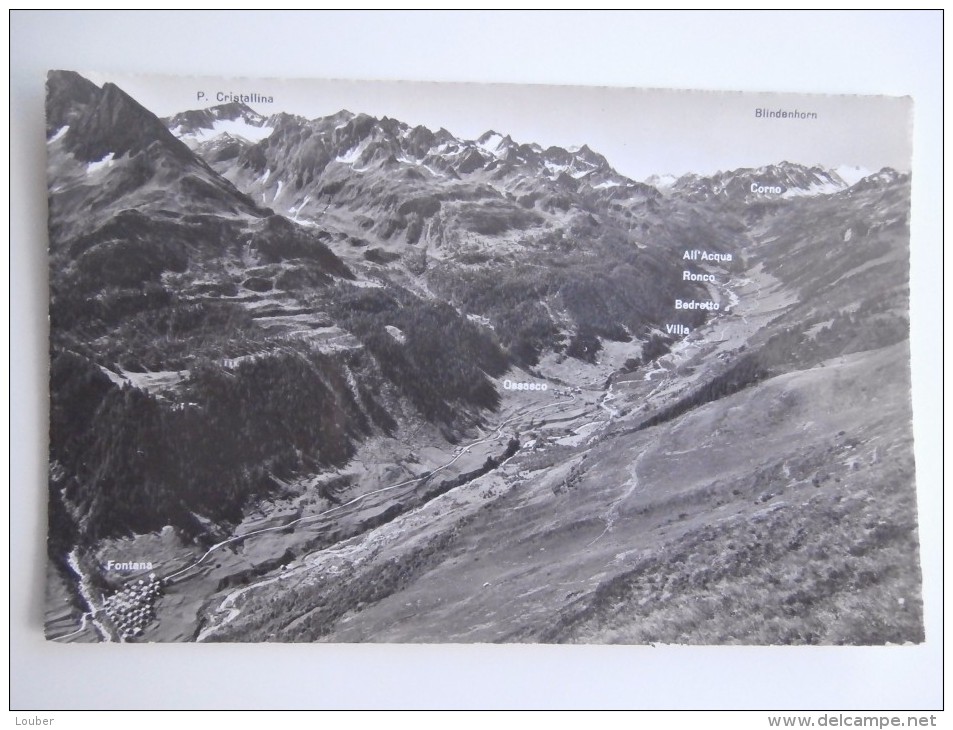 CPA SUISSE Valle BEDRETTO 1962 - Bedretto