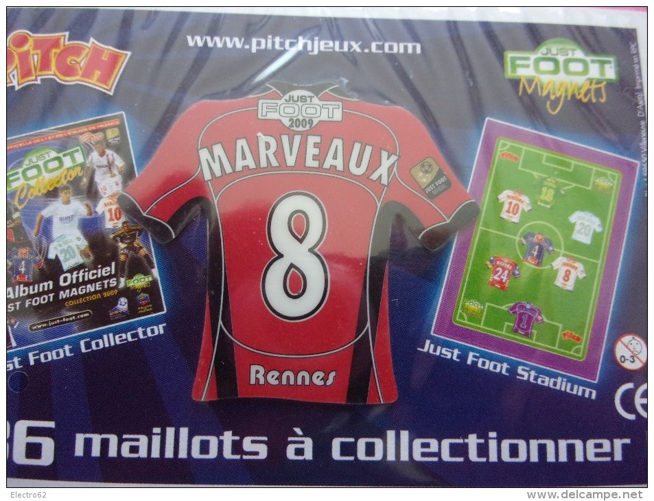 Magnet Football Pasquier Pitch   Rennes MARVEAUX  8  Foot Calcio Soccer Fußball Fotball Fútbol Voetbal - Sport