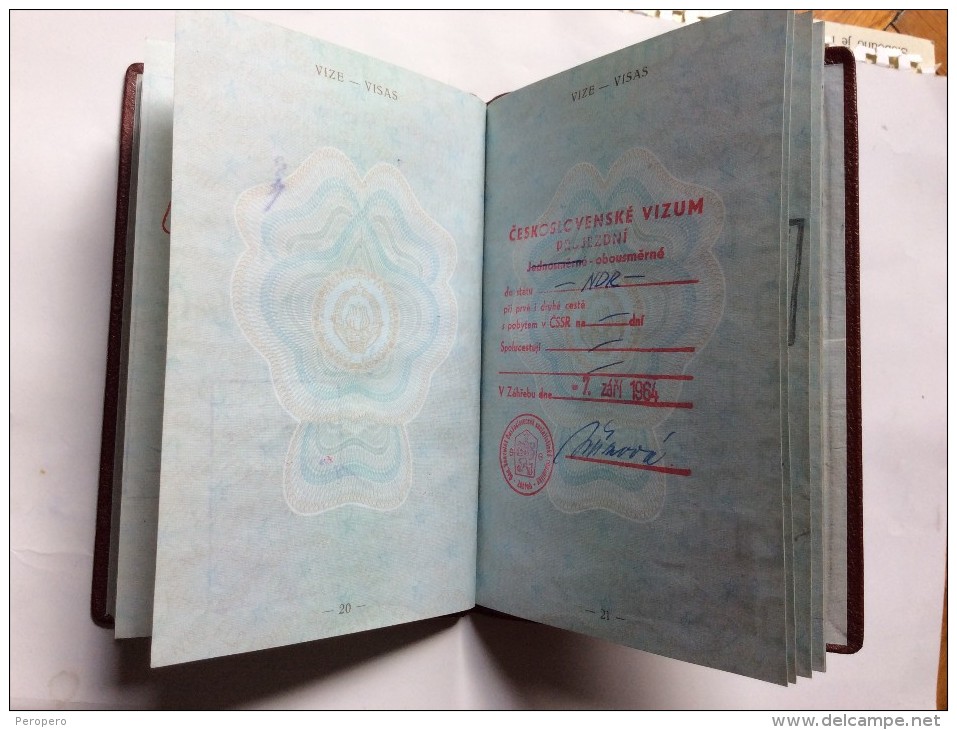 PASSAPORTO     PASSPORT  REISEPASS  1964.YUGOSLAVIA  VISA TO :ALL EUROPEAN COUNTRIES EXCEPT SPAIN , PORTUGAL AND ALBANIA