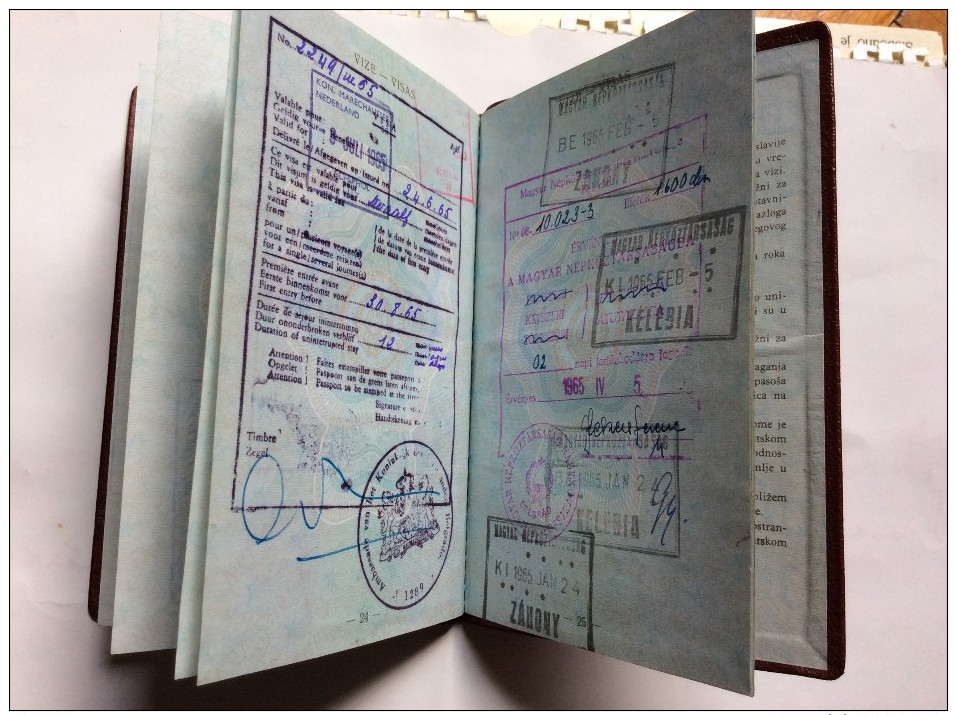 PASSAPORTO     PASSPORT  REISEPASS  1964.YUGOSLAVIA  VISA TO :ALL EUROPEAN COUNTRIES EXCEPT SPAIN , PORTUGAL AND ALBANIA