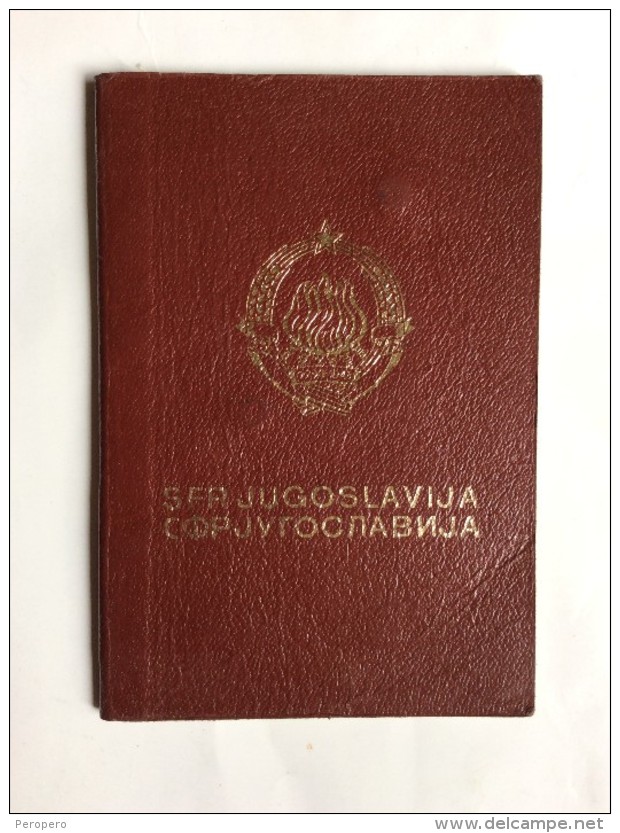 PASSAPORTO     PASSPORT  REISEPASS  YUGOSLAVIA   1974. - Historische Dokumente