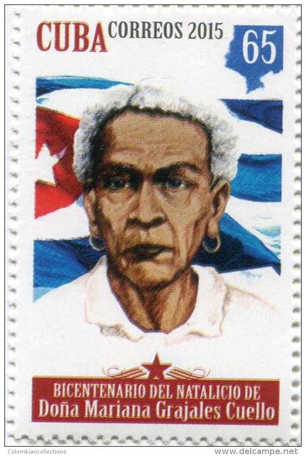 Lote CU2015-4, Cuba, 2015, Sello, Stamp, 2 V, Mariana Grajales Cuello, Mujer, Heroina, Woman, Maceo´s Mother - FDC