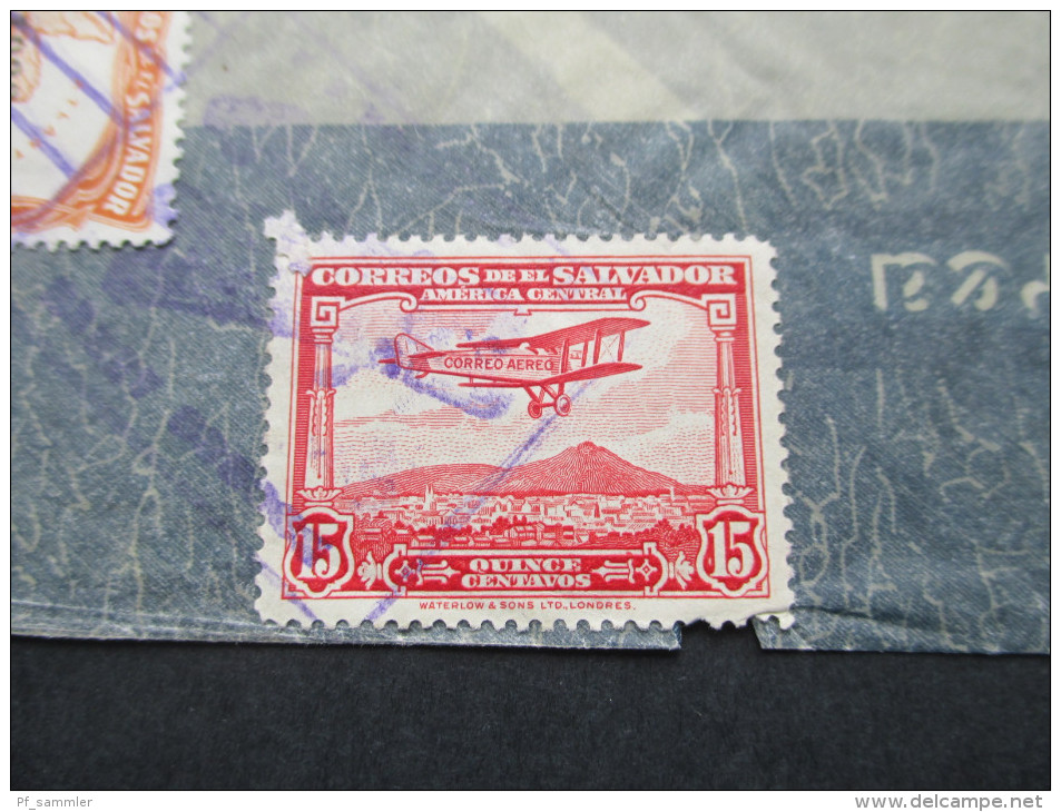 El Salvador 1932 Luftpostbeleg MiF. Deutliche Gebrauchsspuren - Salvador