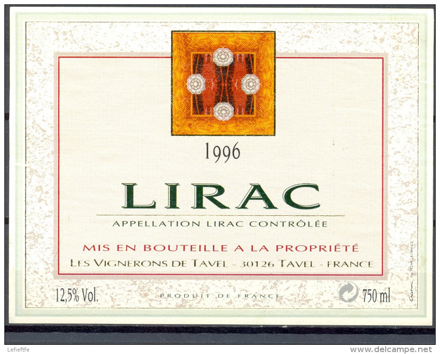 224 - Lirac - 1996 - Mis En Bouteille à La Propriété - Les Vignerons De Tavel - 30126 - Tavel - Roséwijn