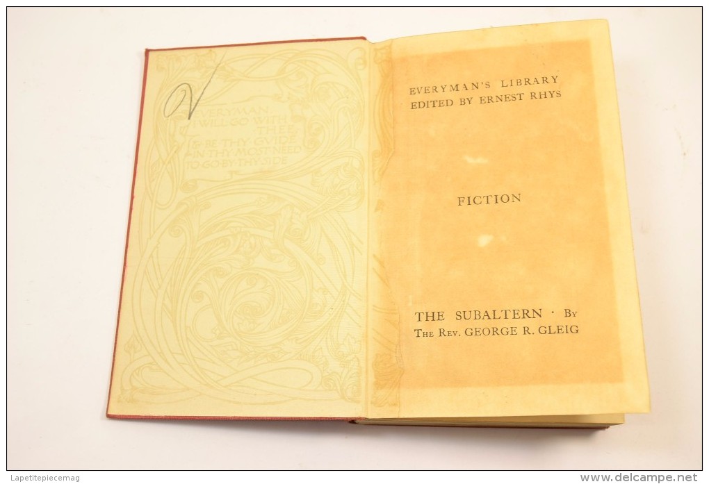 The Subltern By G.R. Gleig ( George Robert Gleig ) English. Everyman's Library Edited By Ernest Rhys 1910 - 1930 ? - Esercito Britannico