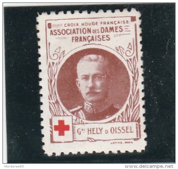 Vignette Militaire Croix Rouge - Association Des Dames Françaises - Général Hely D Oissel - Cruz Roja