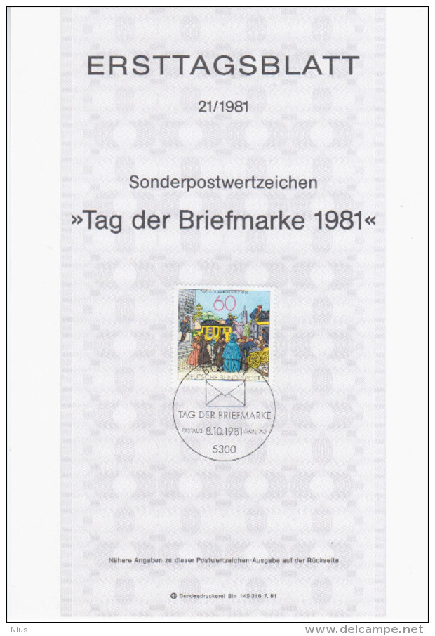 Germany Deutschland 1981-21 Tag Der Briefmarke, Stamp Day, Canceled In Bonn - 1981-1990