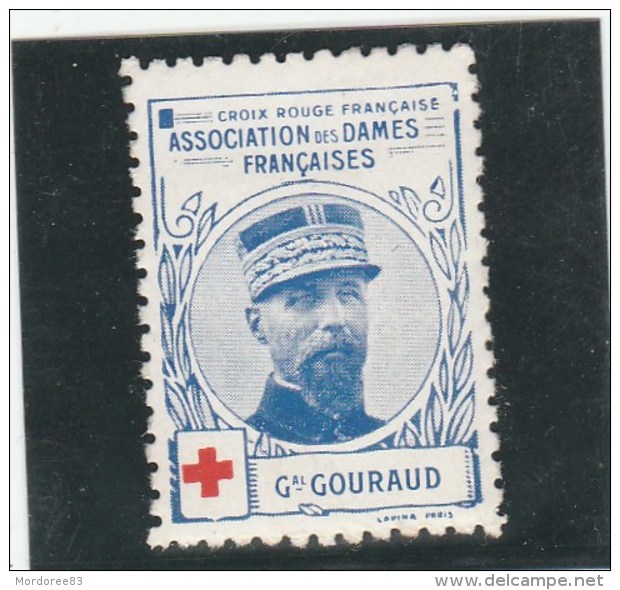 Vignette Militaire Croix Rouge - Association Des Dames Françaises - Général Gouraud - Red Cross