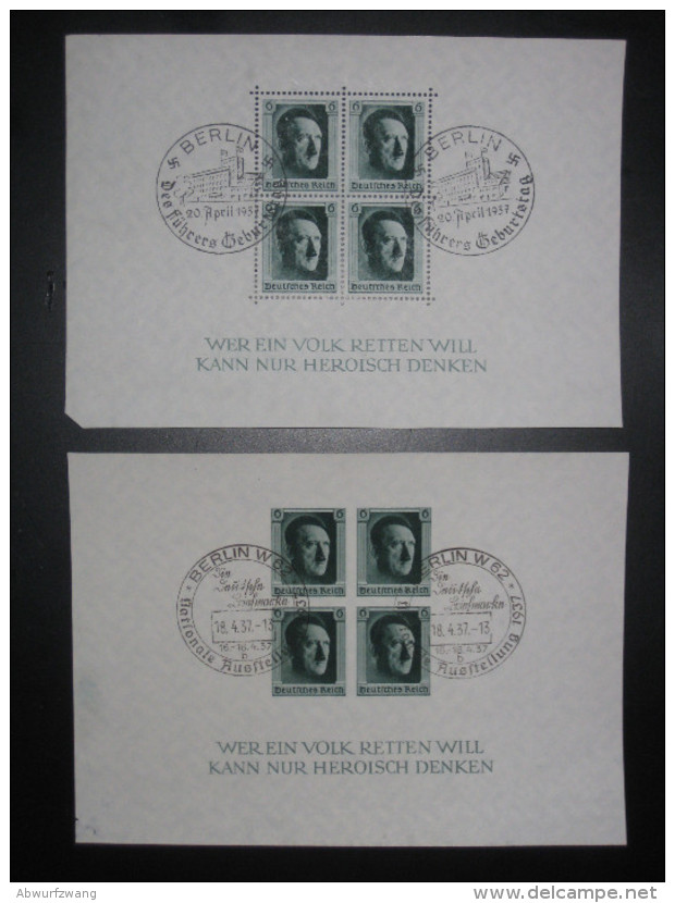 DR Deutsches Reich 1937 Block 7 & 8 Herzstück (MiNr 646 & 647) - Usati